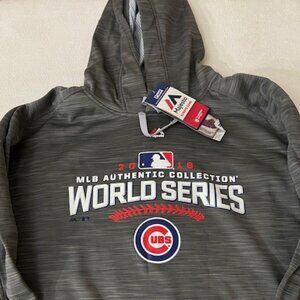 NWT Chicago Cubs Majestic 2016 World Series Streak Fleece Pullover Hoodie